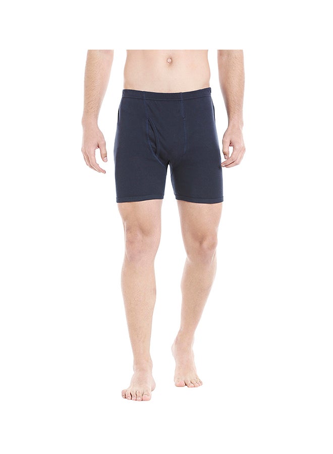 BYC Cotton Boxer Brief Navy Blue  - Image 1