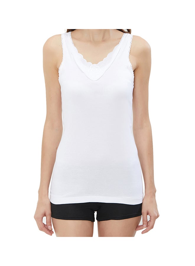 BYC Cotton Vest White  - Image 1