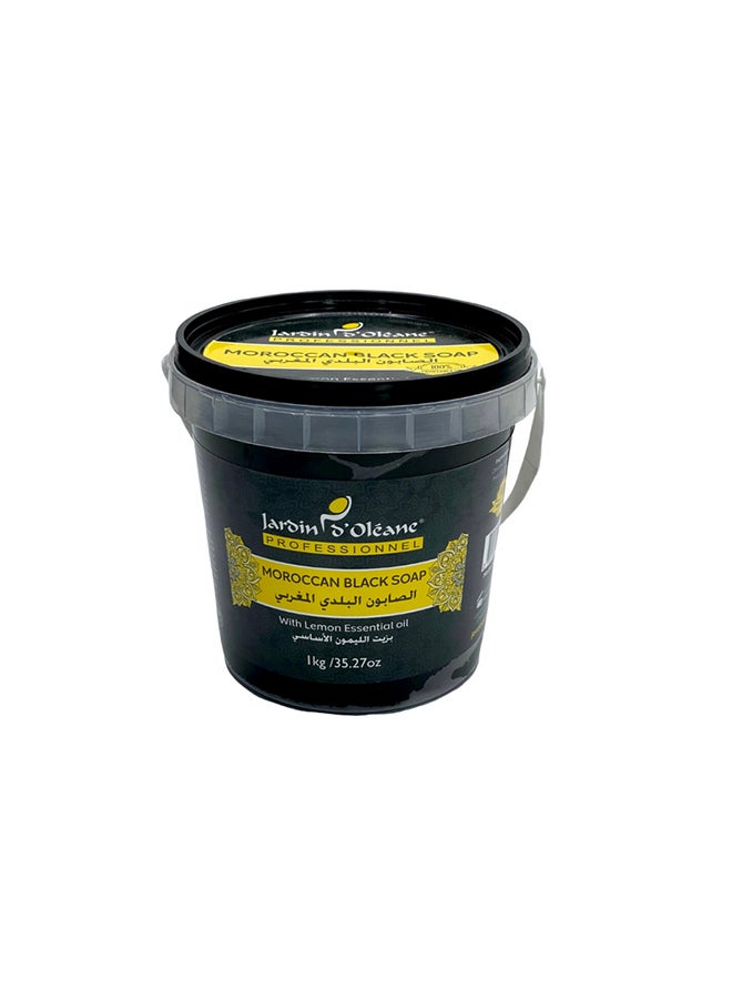 JARDIN D OLEANE Moroccan Black Soap With Lemon Essential Oil 1kg 