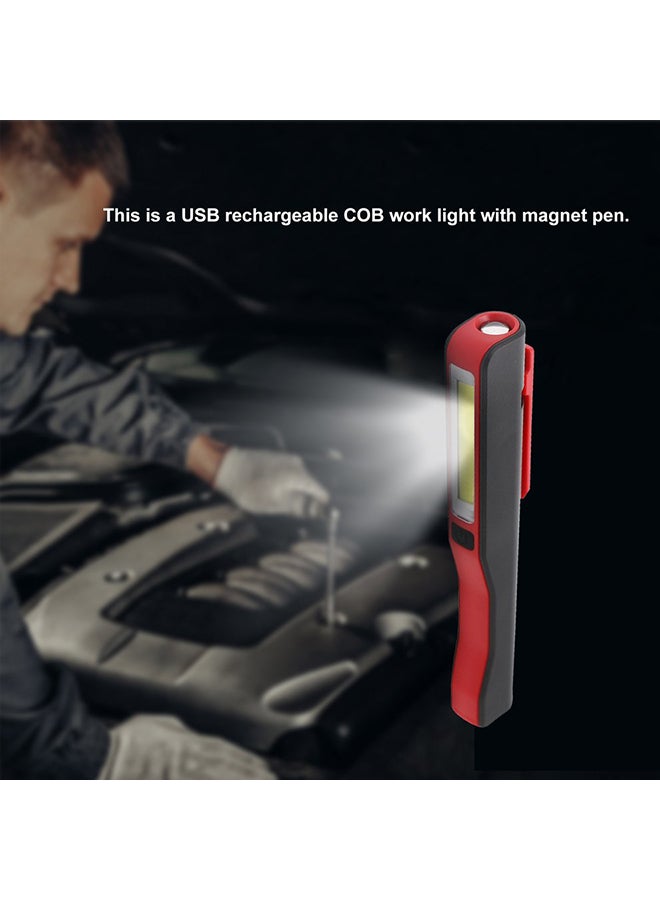 Generic Portable USB Rechargeable COB LED Work Light Lamp Flashlight with Magnet Pen  - Image 5