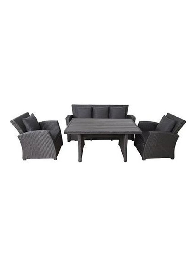 NICE - 4-Piece Wicker Sofa Set Black/Grey - Image 1