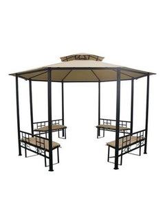 Gazebo With Coating and Seating Cushions Multicolour 3.8x3.8x.2.65meter