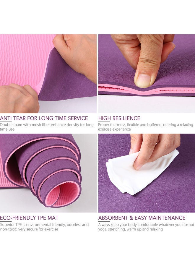 Generic 72x24IN Non-slip Yoga Mat TPE Eco Friendly Fitness Pilates Gymnastics Mat Gift Carrying Strap and Storage Bag 58x13x13cm  - Image 3