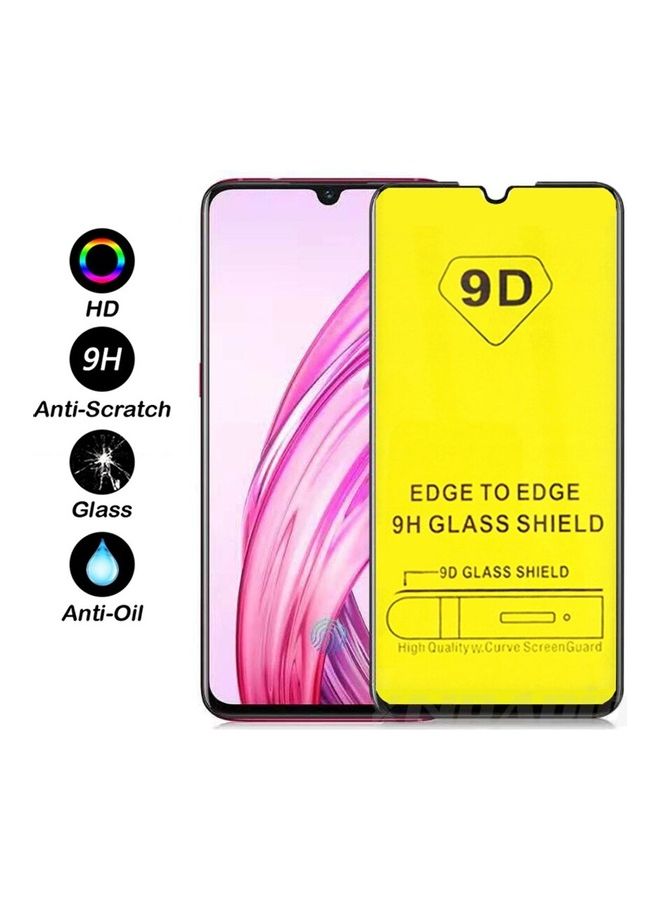جلاس لاصقة حماية للشاشة من الزجاج المقوى بصلابة 9D تلتصق على الشاشة بالكامل لهاتف فيفو Y15 أسود - Image 2