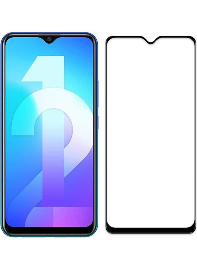 جلاس لاصقة حماية للشاشة من الزجاج المقوى بتقنية اللصق الكامل وبحافة 9D لهاتف فيفو Y12 أسود - Image 1