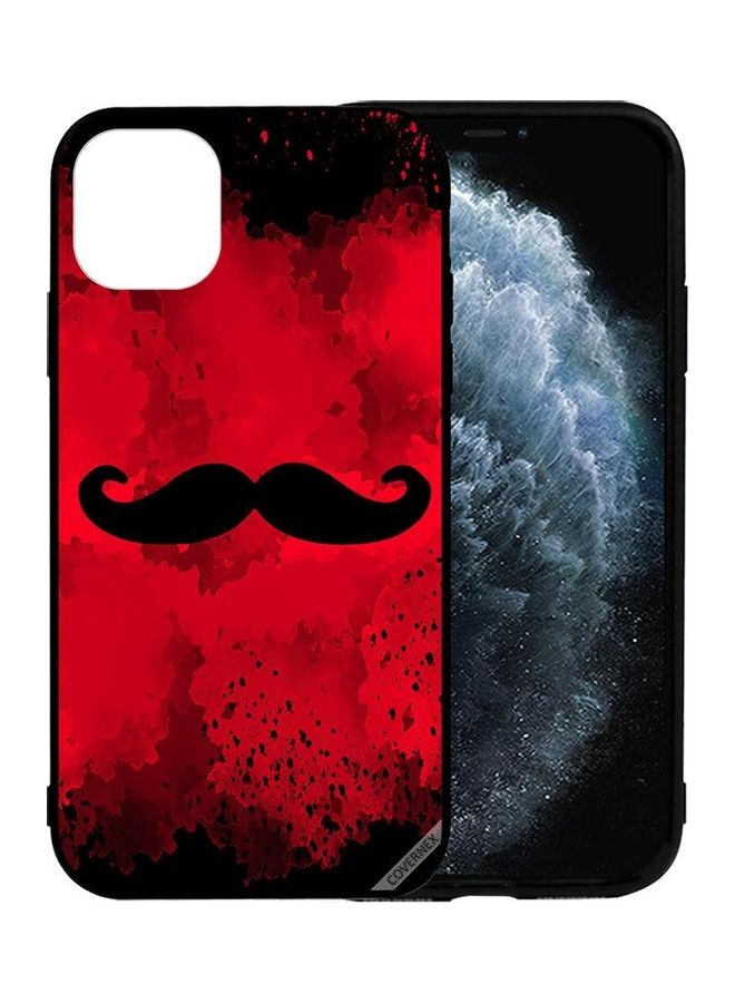Covernex Apple iPhone 12 Pro Max Protective Case Cover Printed Featuring Coustache Red BG DESIGN_0198 - Image 1