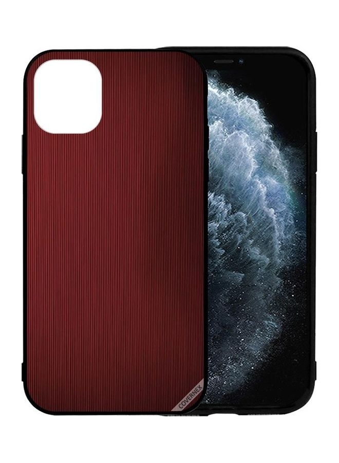 Covernex Apple iPhone 12 Pro Protective Case Cover Printed Featuring Dark Red Line Shades Pattern DESIGN_1572 - Image 1