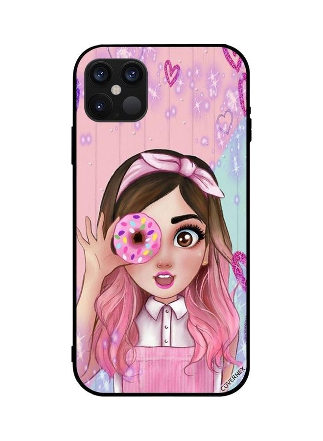 Covernex Apple iPhone 12 Pro Max Protective Case Cover Printed Featuring Cute Little Girl Holding Donut DESIGN_0839 - Image 1