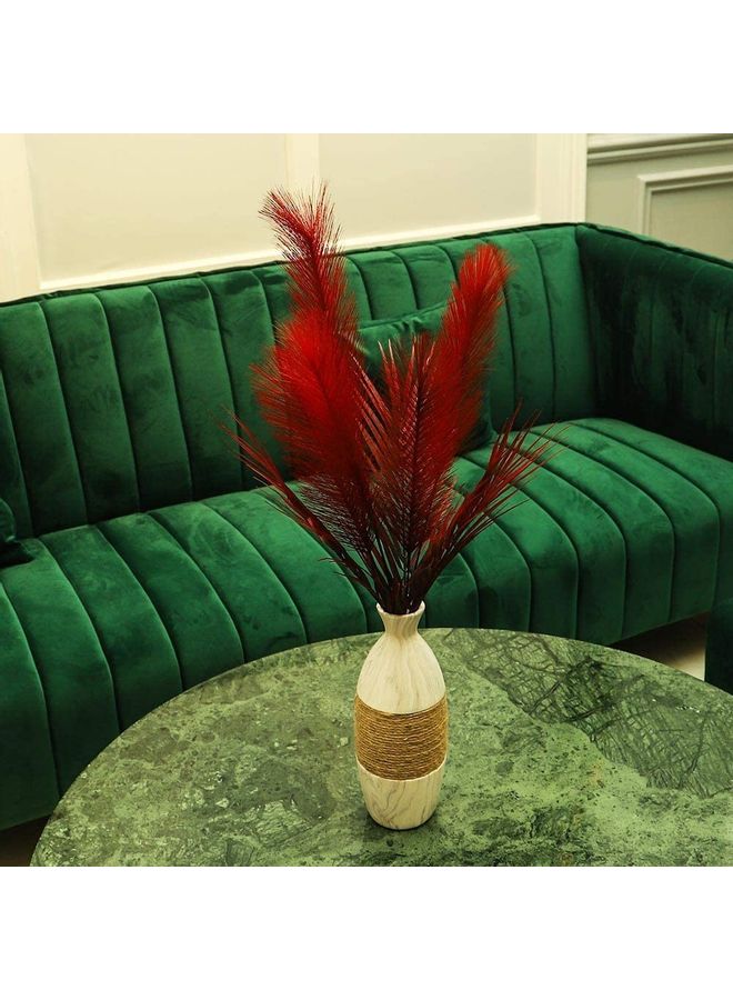 Yatai - Artificial Feather Pampas Grass Red 75x40centimeter - Image 1