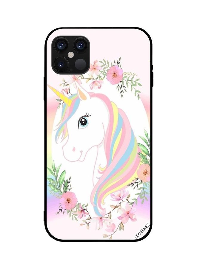 Covernex Apple iPhone 12 Pro Protective Case Cover Printed Featuring Cute Unicorn & Flowers DESIGN_1190 - Image 1