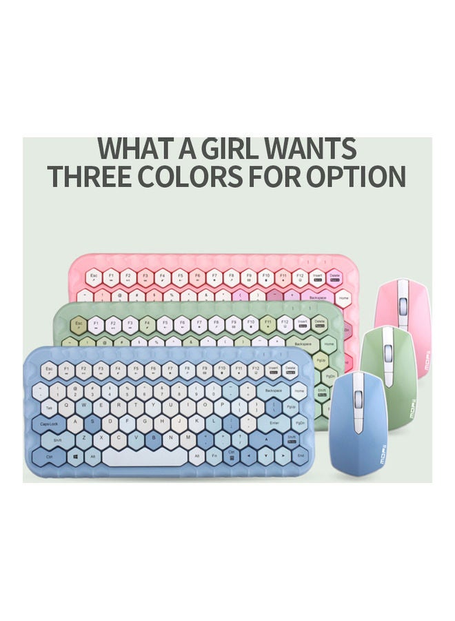 موفي مجموعة ماوس ولوحة مفاتيح لاسلكية من "Honey " أزرق - Image 5