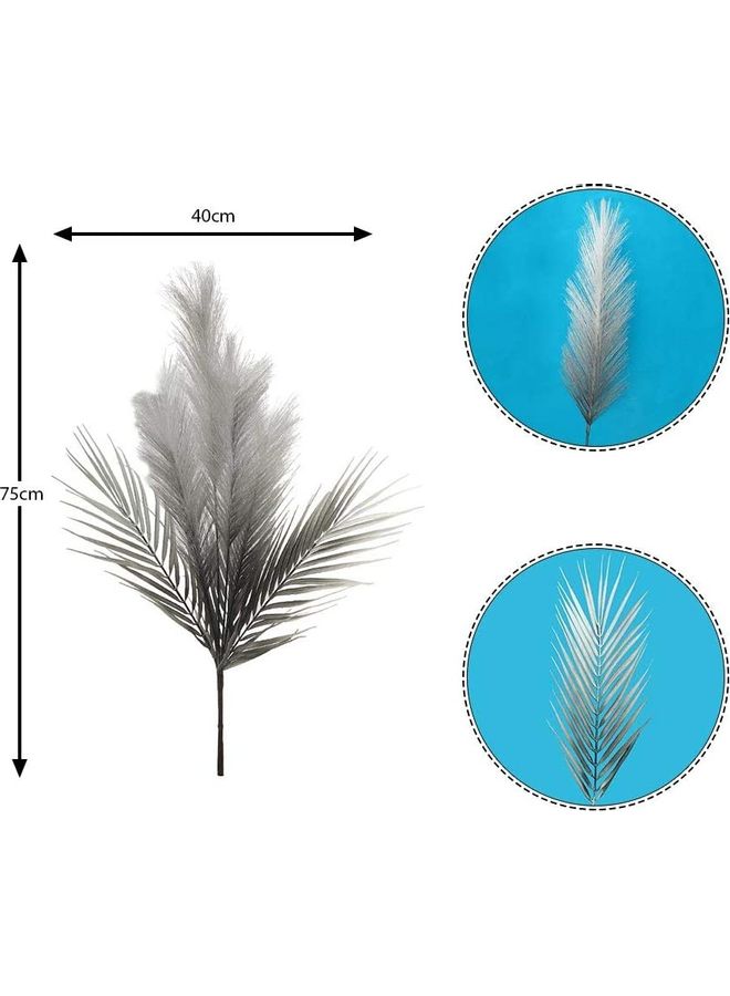 Artificial Feather Pampas Grass Grey 75x40centimeter - v1602711318/N41007814A_2