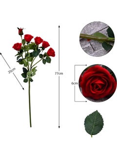 Yatai Artificial Rose Flowers Red 77x25cm  - Image 1