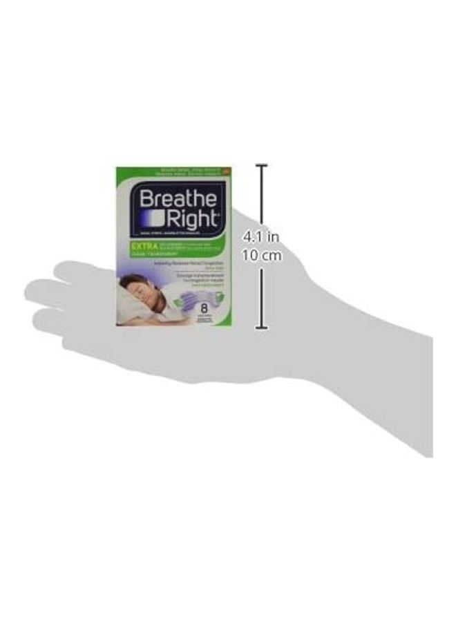 بريث رايت شرائط الأنف فائقة الوضوح، لتخفيف احتقان الأنف بشكل فوري، 8 شرائح - Image 3
