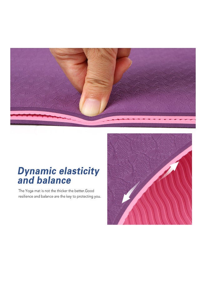 Generic 72x24IN Non-slip Yoga Mat TPE Eco Friendly Fitness Pilates Gymnastics Mat Gift Carrying Strap and Storage Bag 58x13x13cm - Image 2