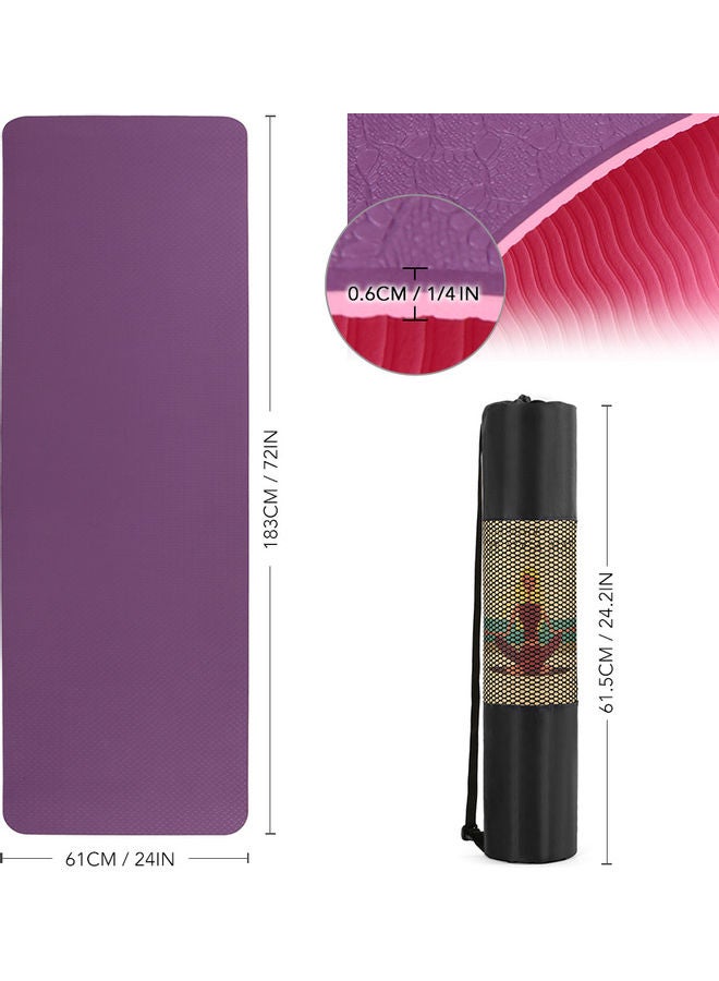 Generic 72x24IN Non-slip Yoga Mat TPE Eco Friendly Fitness Pilates Gymnastics Mat Gift Carrying Strap and Storage Bag 58x13x13cm - Image 5