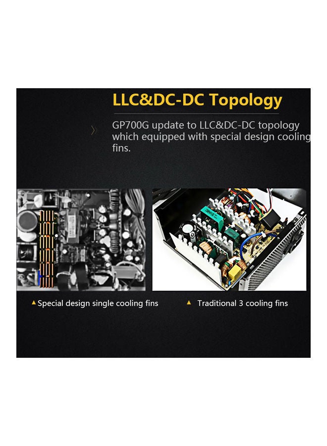Segotep - 600W GP700G PC Computer Power Supply 28x12.5x19cm Black - Image 1