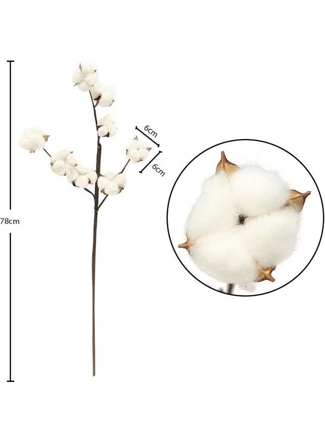 Yatai - 4-Piece Naturally Dried Cotton Flower Set White 78centimeter - Image 1