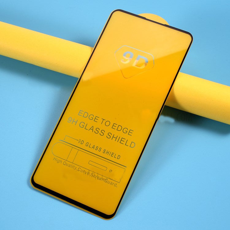 لاصقة حماية للشاشة من الزجاج المقوى 9D بتغطية كاملة لهاتف سامسونج جالاكسي A71 أسود - Image 3