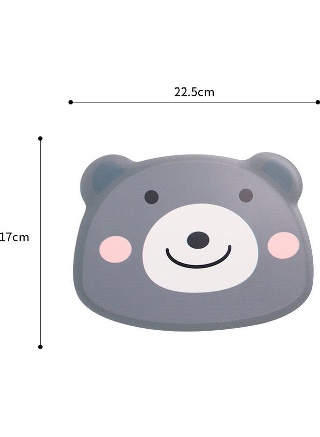 Cartoon Little Bear Print PVC Non-slip Coaster Mat Grey/White - Image 2