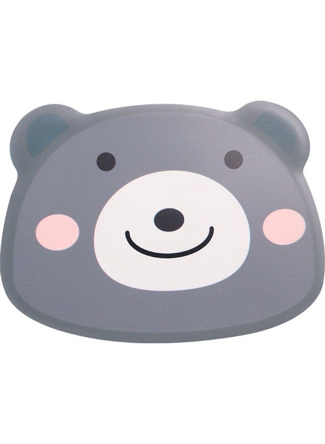 Cartoon Little Bear Print PVC Non-slip Coaster Mat Grey/White - Image 1