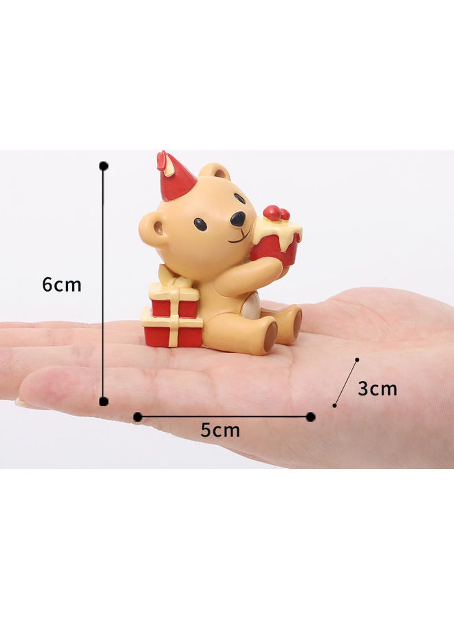 Decoration Bear Ornament Brown/Red 6 x 5cm - Image 5