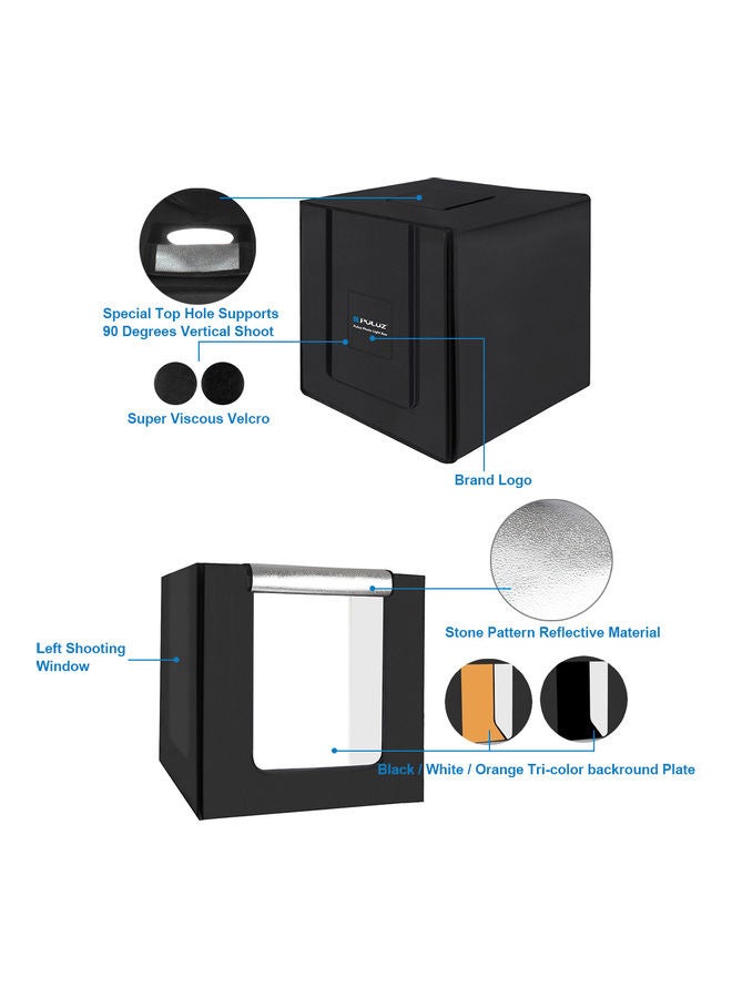 PULUZ Photo Lighting Studio Shooting Tent Box 80x80x80cm Black  - Image 4