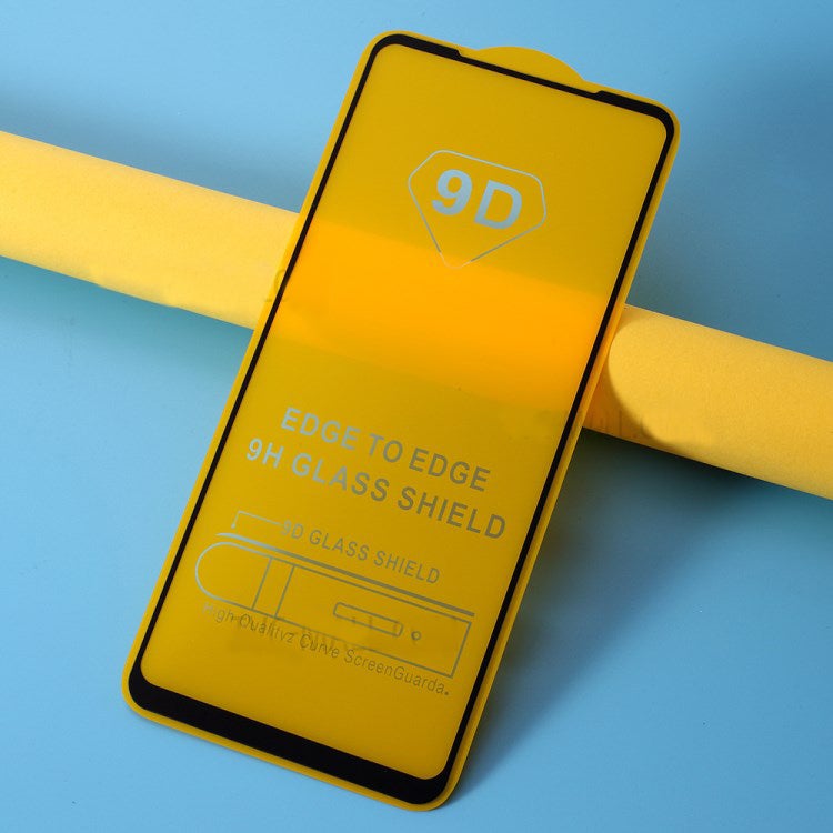 جلاس لاصقة حماية للشاشة من الزجاج المقوى 9D لهاتف سامسونج جالاكسي A21S أسود/شفاف - Image 2