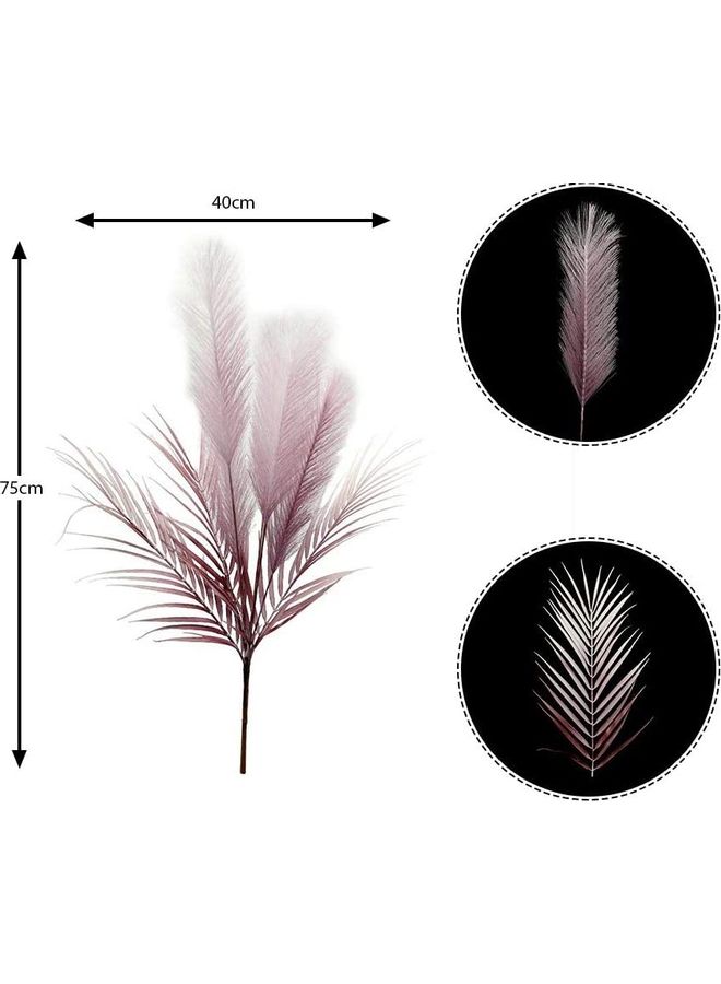 Yatai Artificial Feather Pampas Grass Purple 75x40centimeter - Image 2