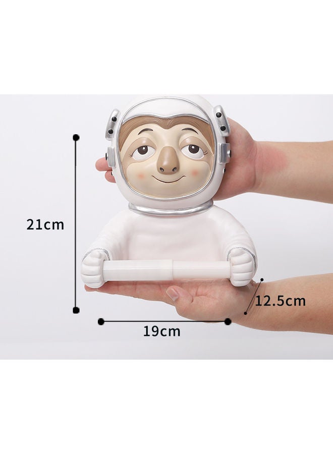 Generic - Sloth Space Tissue Roller Wall Hanging White/Beige 19 x 21cm - Image 1