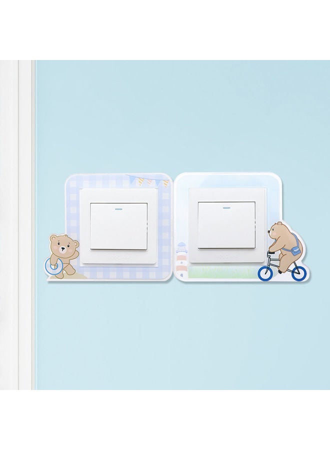 Bear Designed Decorative Switch Sticker Blue/Brown 15.5x12.5cm  - Image 3