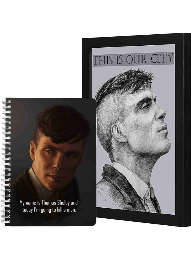 LOWHA This Is Our City Wall Art With A5 Notebook Black/Beige/Grey 33x22cm  - Image 1
