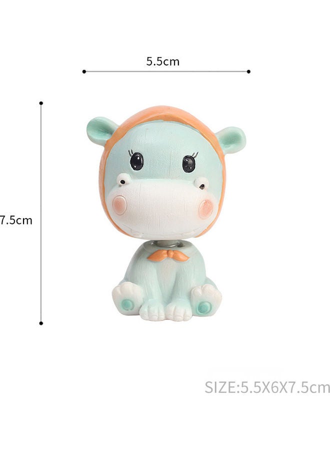 Baby Hippo Moving Head Doll Ornaments Multicolour - Image 1