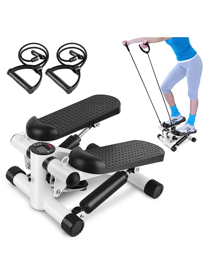 Mini Fitness Twist Stepper Electronic Display Home Exercise Equipment with Resistance Bands 30.5 x 33 x 20cm 30.5 x 33 x 20cm