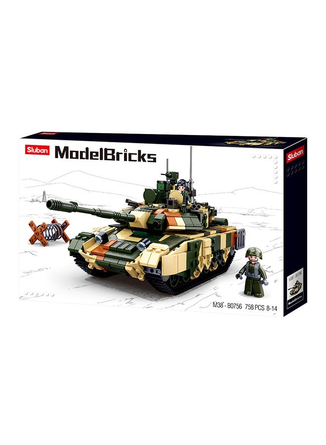 Sluban - M38-B0756 Model Bricks-T90Ms Battle Tank (758 Piece) 758 11+ Years - Image 1