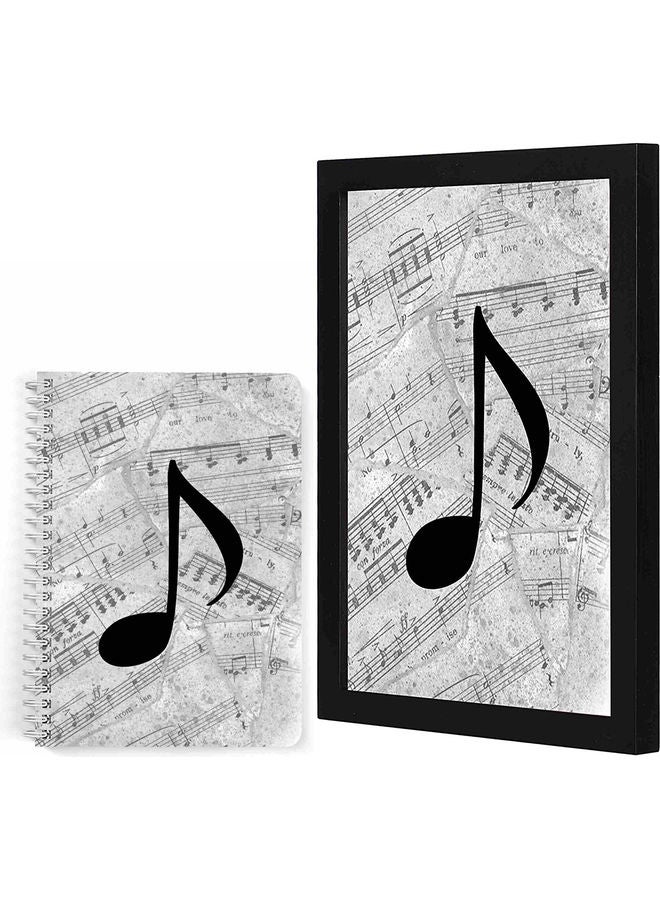 LOWHA Tone Wall Art With A5 Notebook Black/Grey 33x22cm  - Image 1