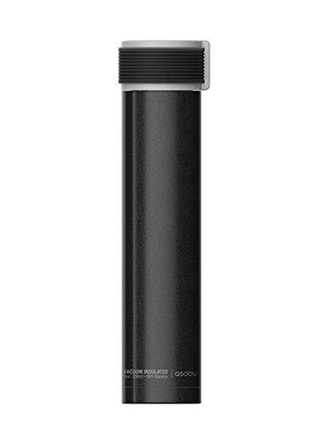 asobu - Skinny Mini Double Walled Stainless Steel Insulated Water Bottle 230ml Black 5x5x22cm - Image 1
