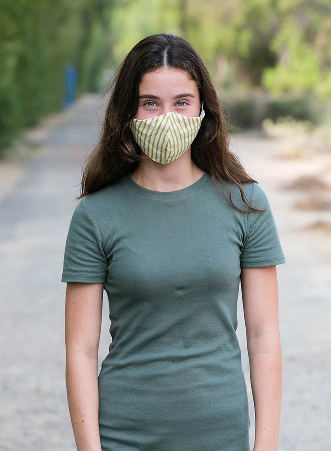 Breathable And Washable 100% Cotton Designer Face Mask Female Multicolour Medium