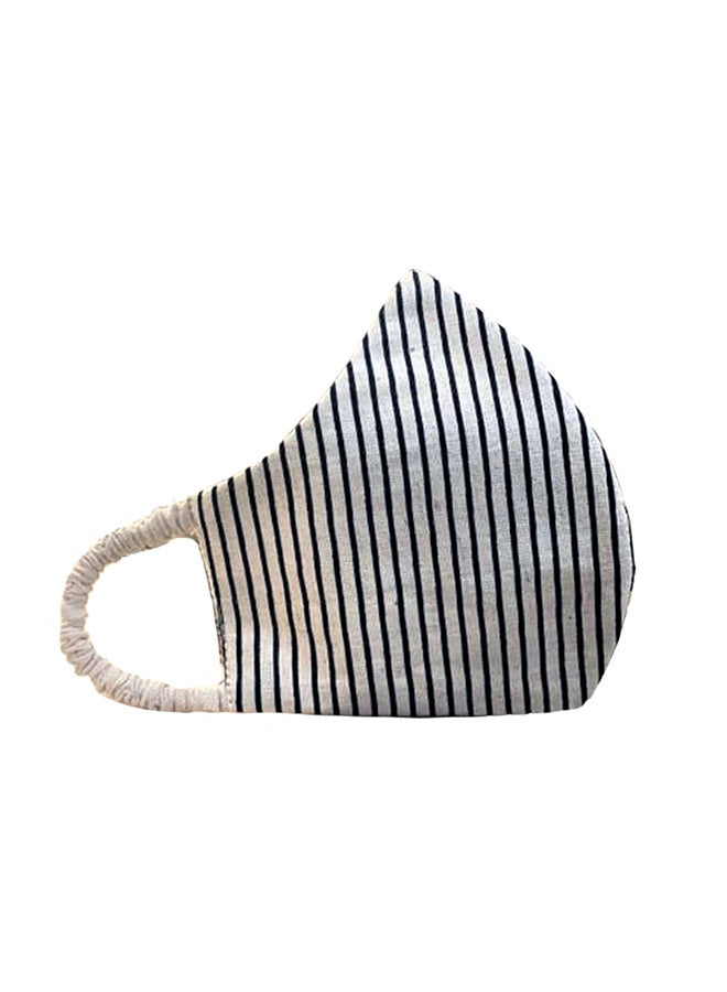 Breathable And Washable 100% Cotton Designer Face Mask Female Black/White Medium