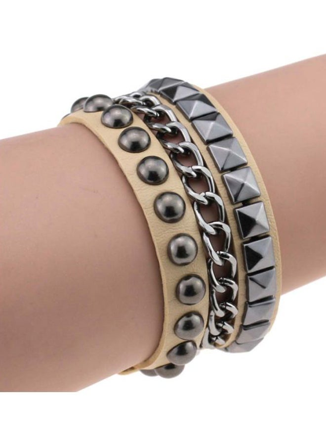 Layered Rivet Studded Bracelet - Image 2