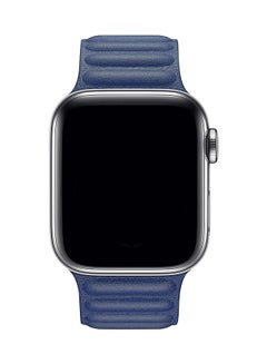Foxcon Replacement Leather Link Apple Watch Band for 45/44/42mm Dark Blue  - Image 2