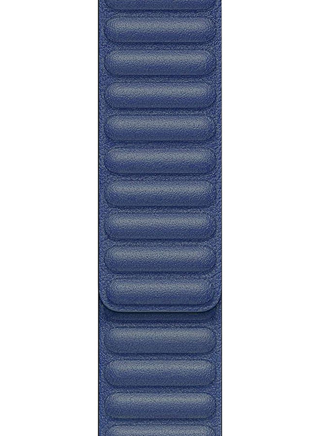 Replacement Leather Link Apple Watch Band for 45/44/42mm Dark Blue - v1602748164/N40683556A_3