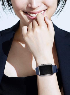 Foxcon Replacement Leather Link Apple Watch Band for 45/44/42mm Dark Blue  - Image 5