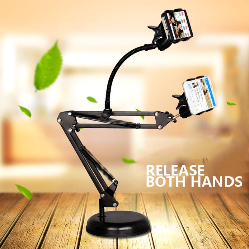 Video Cantilever Dual Mobile Phone Broadcast Bracket Holder Black - Image 5