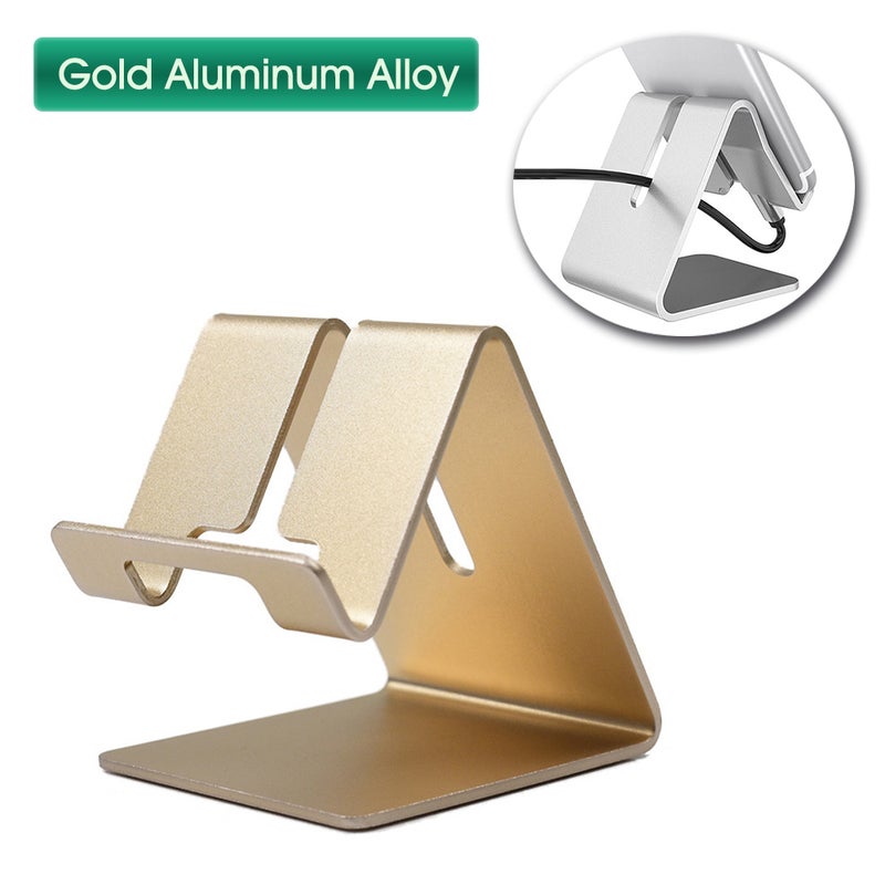 Phone Tablet Holder For Desk With All Mobile Phones Gold  - Image 1