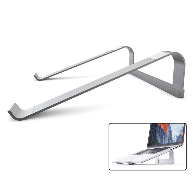 Portable Ventilated Laptop Stand Holder For MacBook Pro All Notebooks Dark Grey  - Image 1