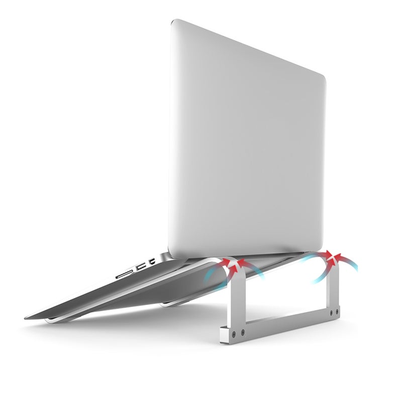 Portable Ventilated Laptop Stand Holder For MacBook Pro All Notebooks Silver  - Image 2