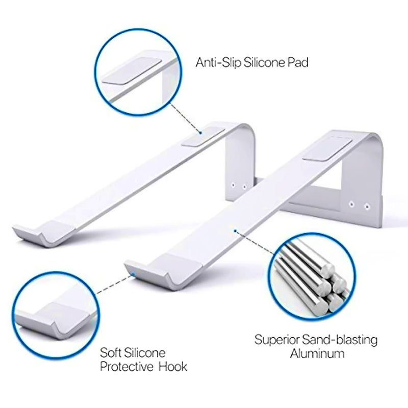 Portable Ventilated Laptop Stand Holder For MacBook Pro All Notebooks Silver  - Image 5