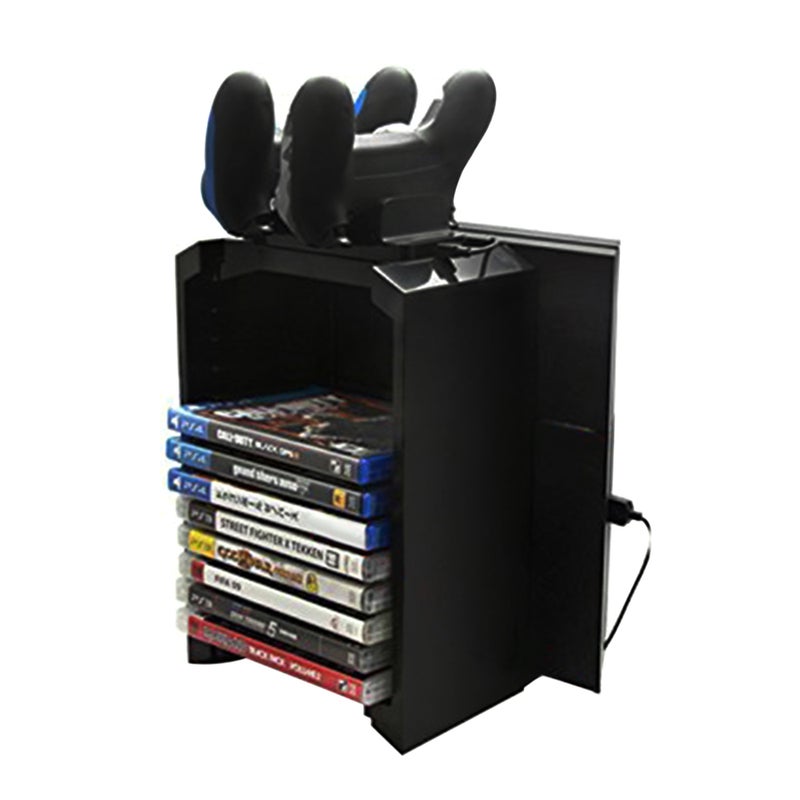 DOBE - Multi-Functional Storage Stand Kit For PS4 Game Black - Image 1