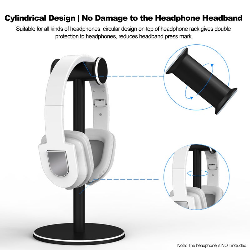 Detachable Stable Desktop Bracket Gaming Headphones Holder Black  - Image 2